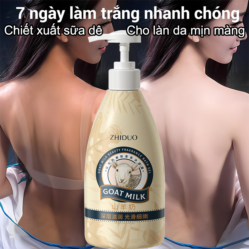 Sữa tắm sữa dê 500ml Nhẹ nhàng làm sạch Dưỡng ẩm Giữ ẩm Nuôi dưỡng sâu Dưỡng ẩm mịn màng