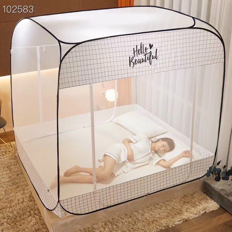 Màn ngủ tự bung gấp gọn, Mùng Chụp, Màn Chụp Tự Bung, Màn ngủ chống muỗi 1m6 x 2m, Dễ dàng tiện lợi, bền đẹp (Giao màu ngẫu nhiên)