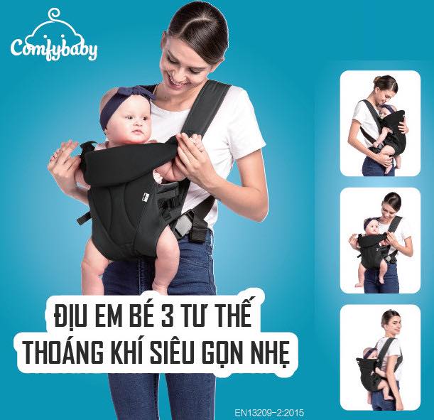 Địu em bé 3 tư thế Comfy baby thoáng khí siêu gọn nhẹ