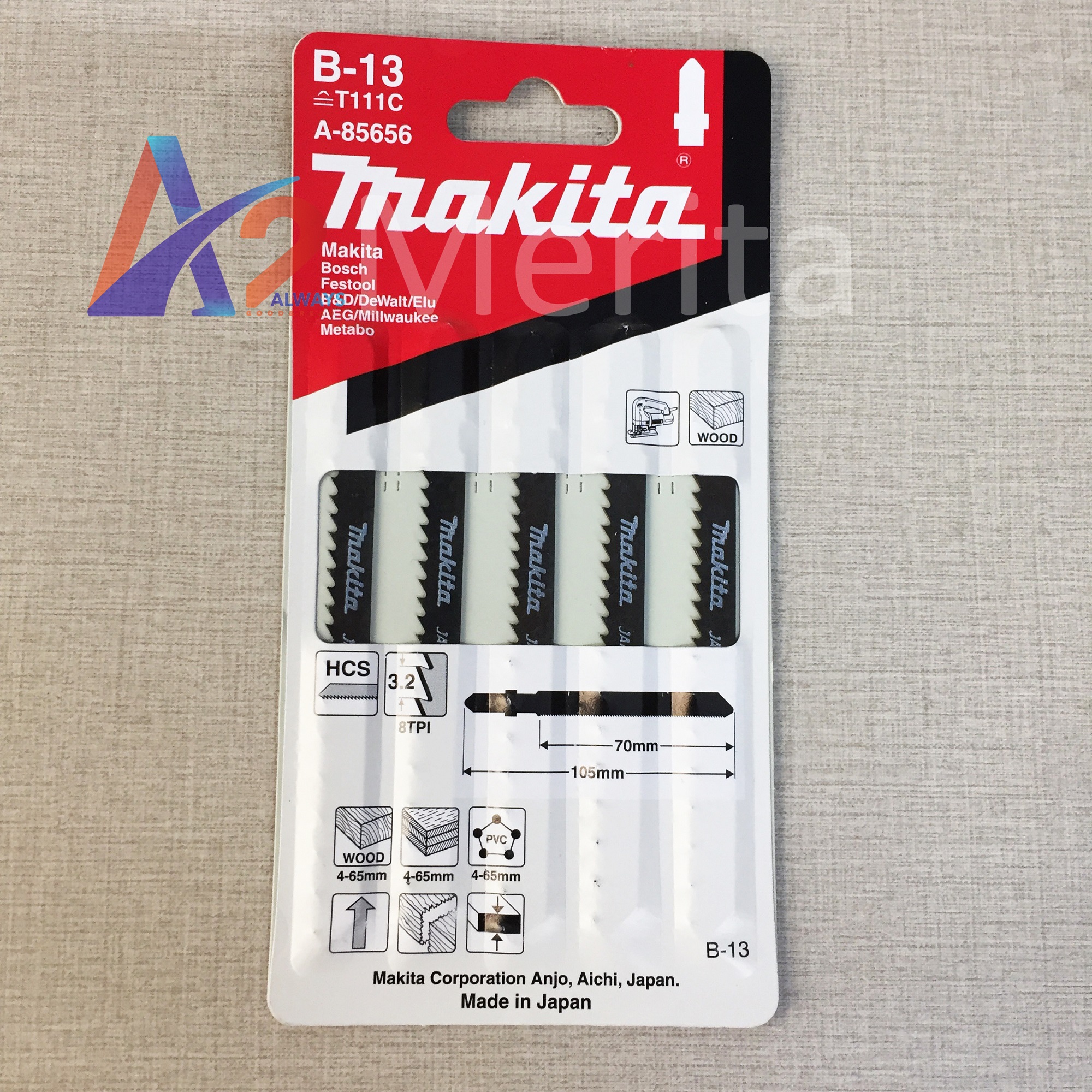 Bộ 5 lưỡi cưa gỗ dành cho máy cưa lọng Makita A-85656