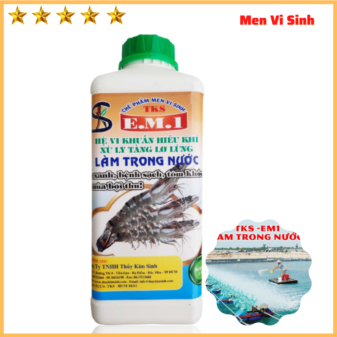 EM1 Men Xử Lý Nước:  Xử Lý Tầng Lơ Lửng, Tạo Màu Nước Ổn Định pH Nước- Chai 1 Lít