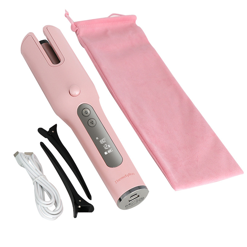 Máy làm xoăn tự nhiên được thiết kế thông minh không dây sử dụng sạc tích điện chỉnh nhiệt độ-hiện thị LCD