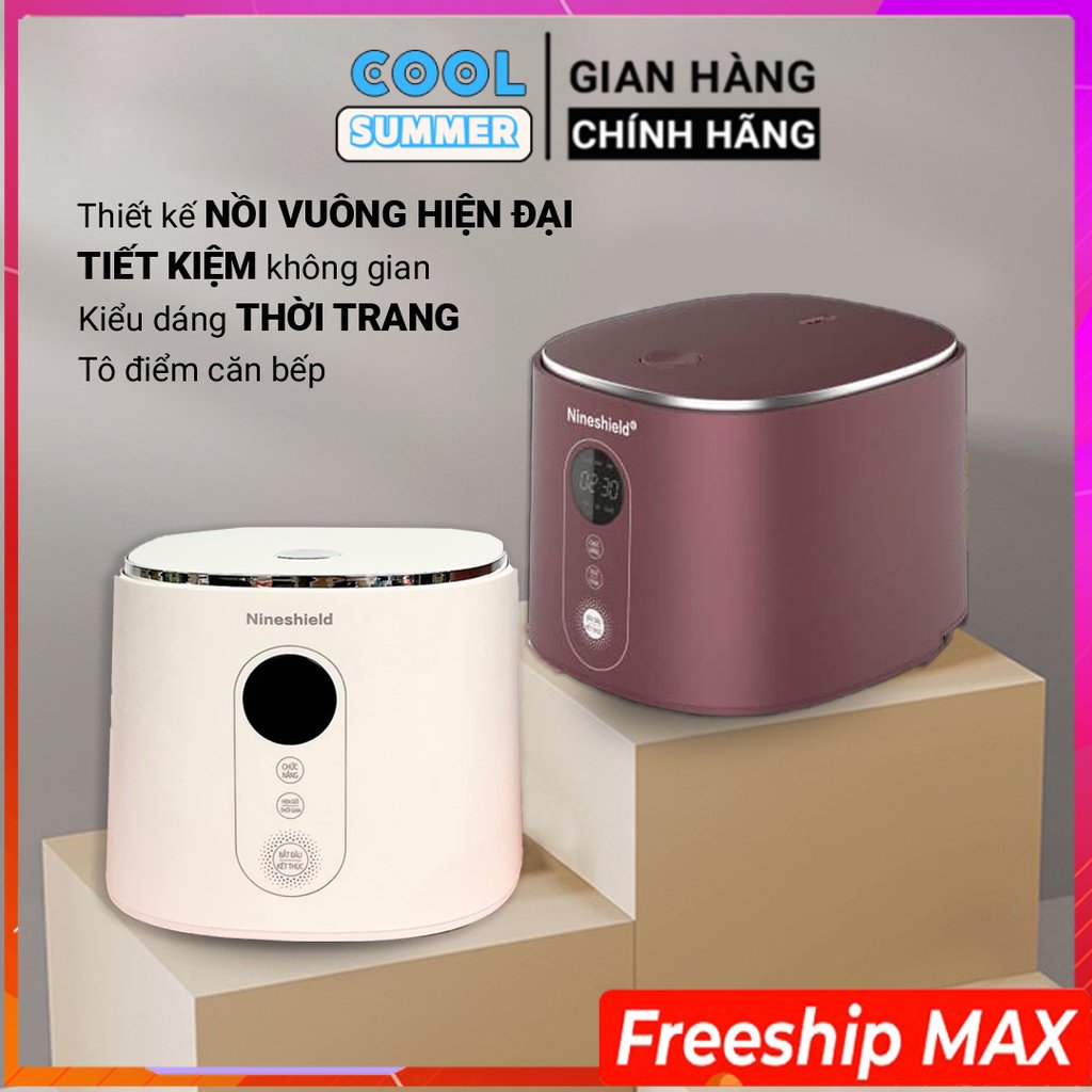 Nồi cơm điện nineshield kb-1002 dung tích 2l, nồi cơm điện mini gia đình - bảo hành 12 tháng