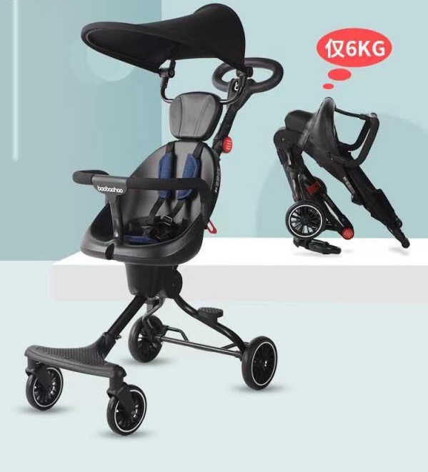 Xe đẩy đảo chiều gấp gọn Baobaohao V3S có đệm, mái che cho bé