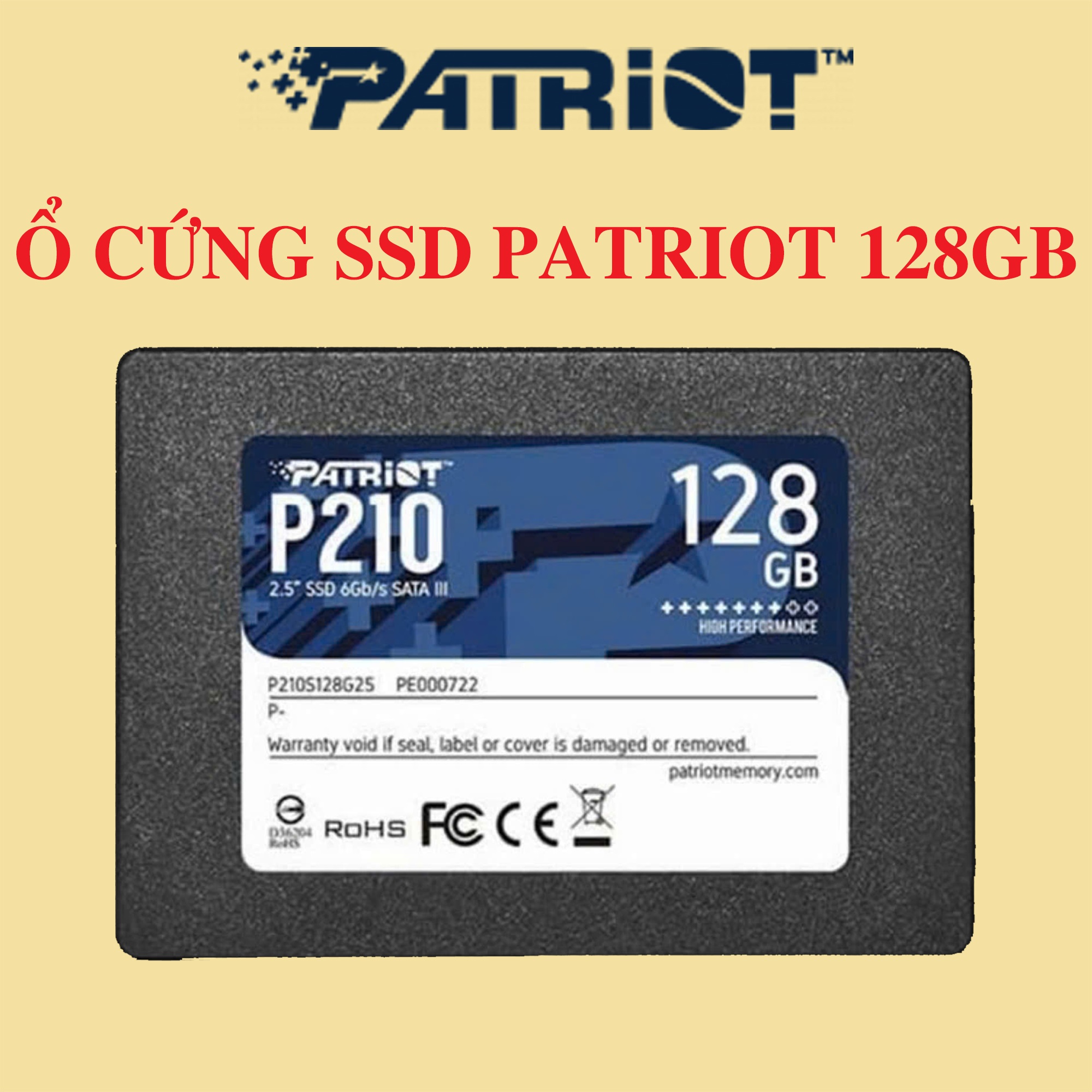Ổ cứng SSD PATRIOT P210 128GB/256GB/512GB SATA III Chính Hãng - BH 36 THÁNG