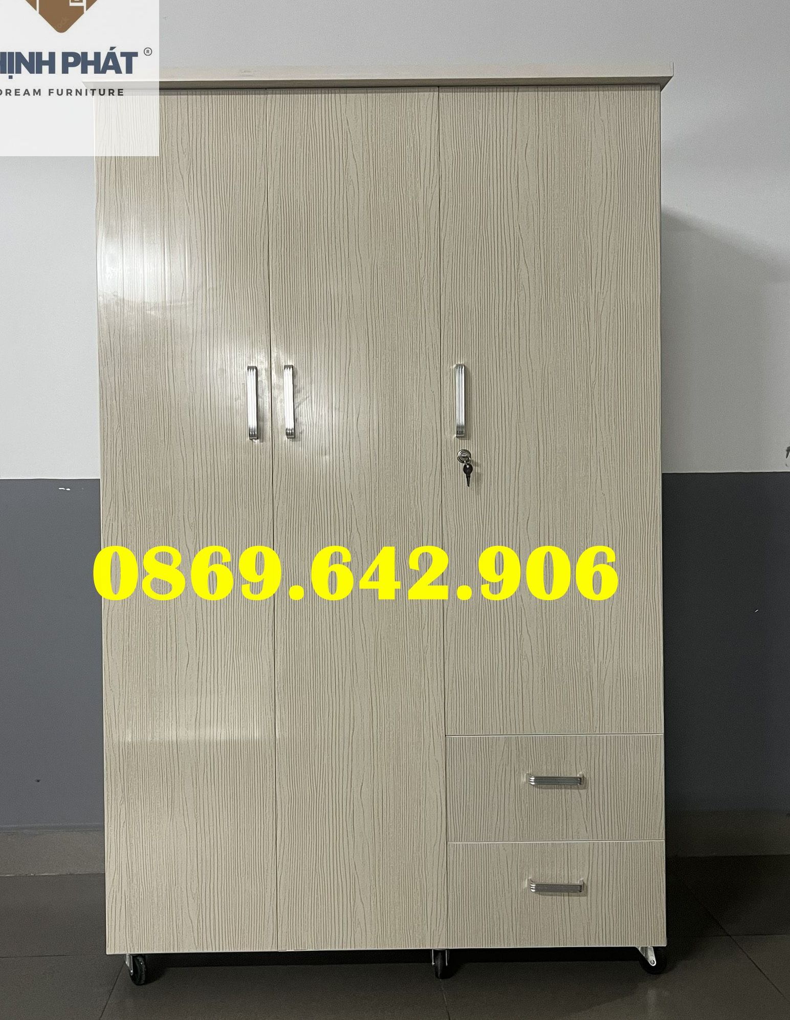 Tủ quần áo nhựa đài loan 3 cánh