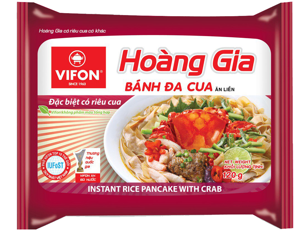Com bo 5 gói bánh đa cua vifon hoàng gia gói 120g