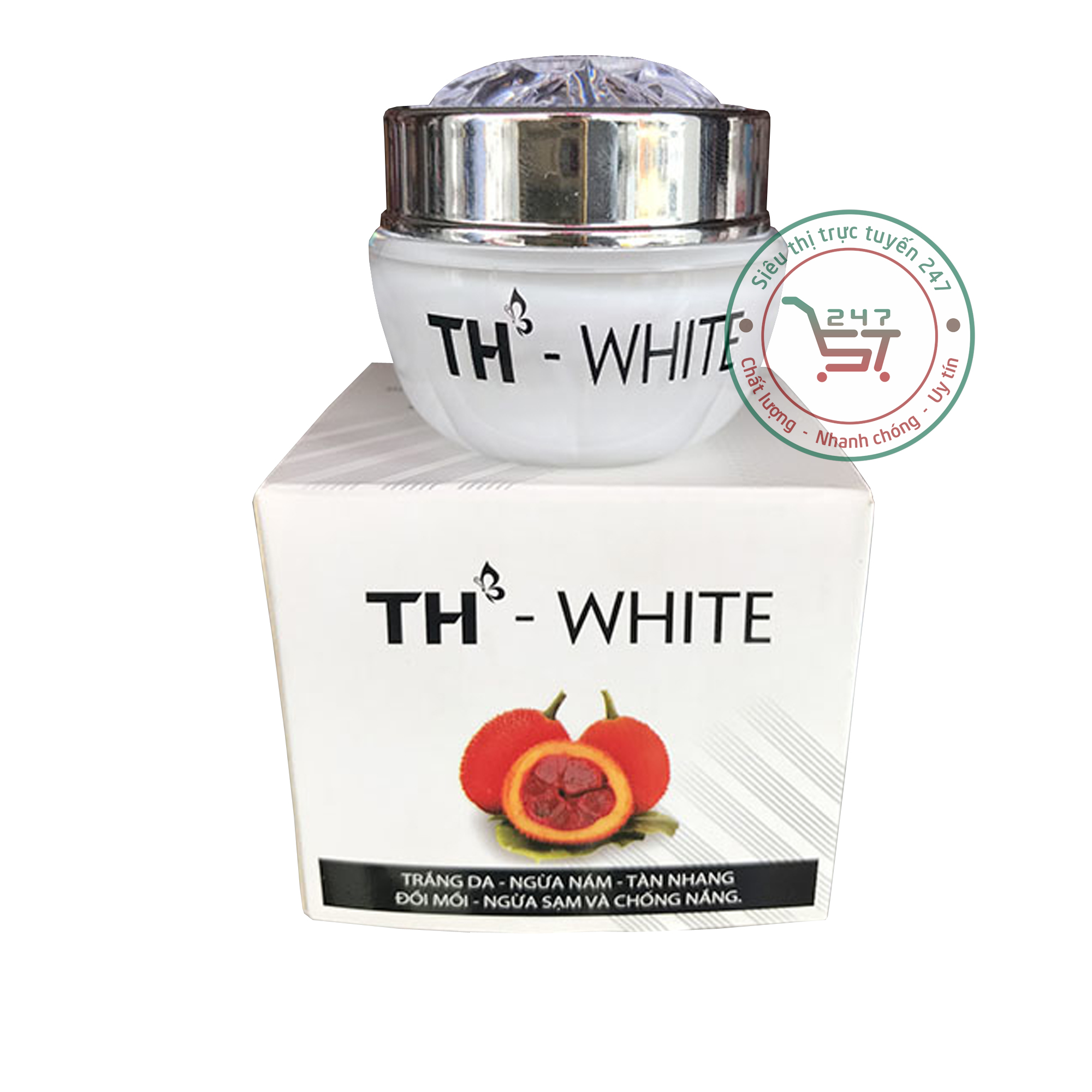 Kem Nám Tàn nhang Trắng da Chống nắng Đồi mồi Ngừa lão hóa TH White 12g 30g (trắng-đen) - 3