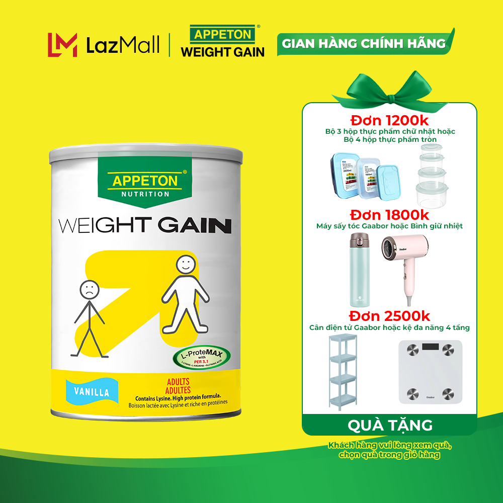  Sữa Appeton Weight Gain Tăng Cân cho Người lớn hương Vanilla lon 900g 