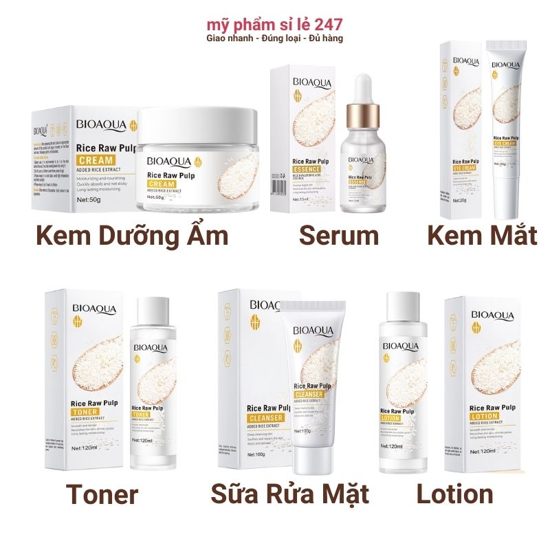 Bộ chăm sóc da 6 món tinh chất sữa gạo non Bioaqua combo chăm sóc da mặt skincare dưỡng ẩm làm trắng da mặt cho nữ Bi204_6