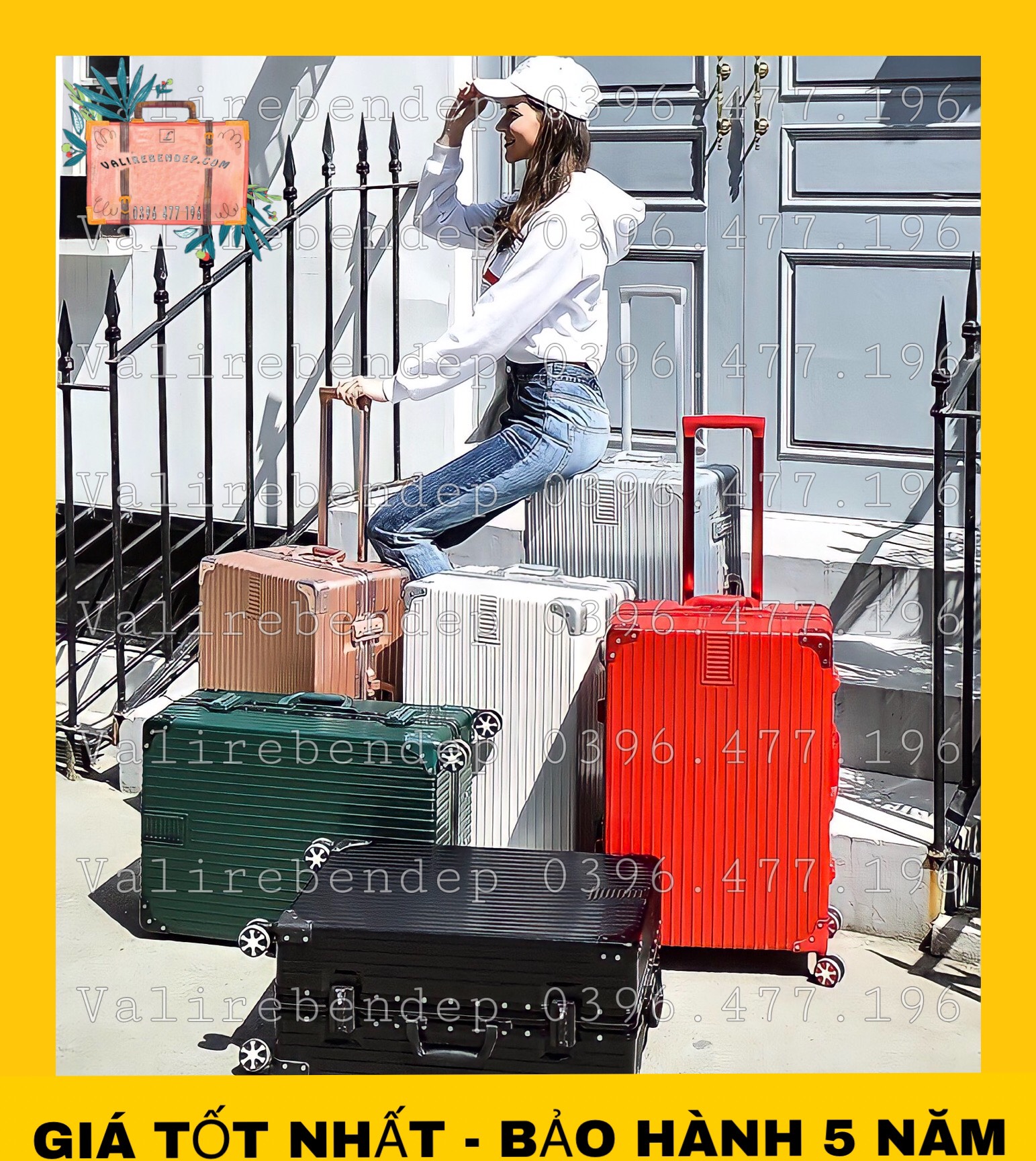 Vali kéo du lịch KHUNG NHÔM KHÓA SẬP A218 CHỐNG XƯỚC (SIZE 29)