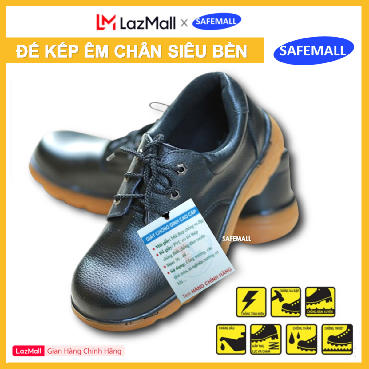 Original safemall black sole ABC work boots anti-oil cleats safety shoes super strong wear-resistant work boots-authentic safemall/safety Mart official