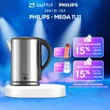Bình Siêu Tốc Philips HD9316/03, Dung Tích 1.7 Lít Công Suất 1.800W-Cảm Biến Hơi Nước, Chống Sôi Khô Và Quá Nóng, Giữ Ấm Mà Không Cần Đun Sôi Lại, Giúp Nước Sôi Nhanh-Hàng Phân Phối Chính Hãng