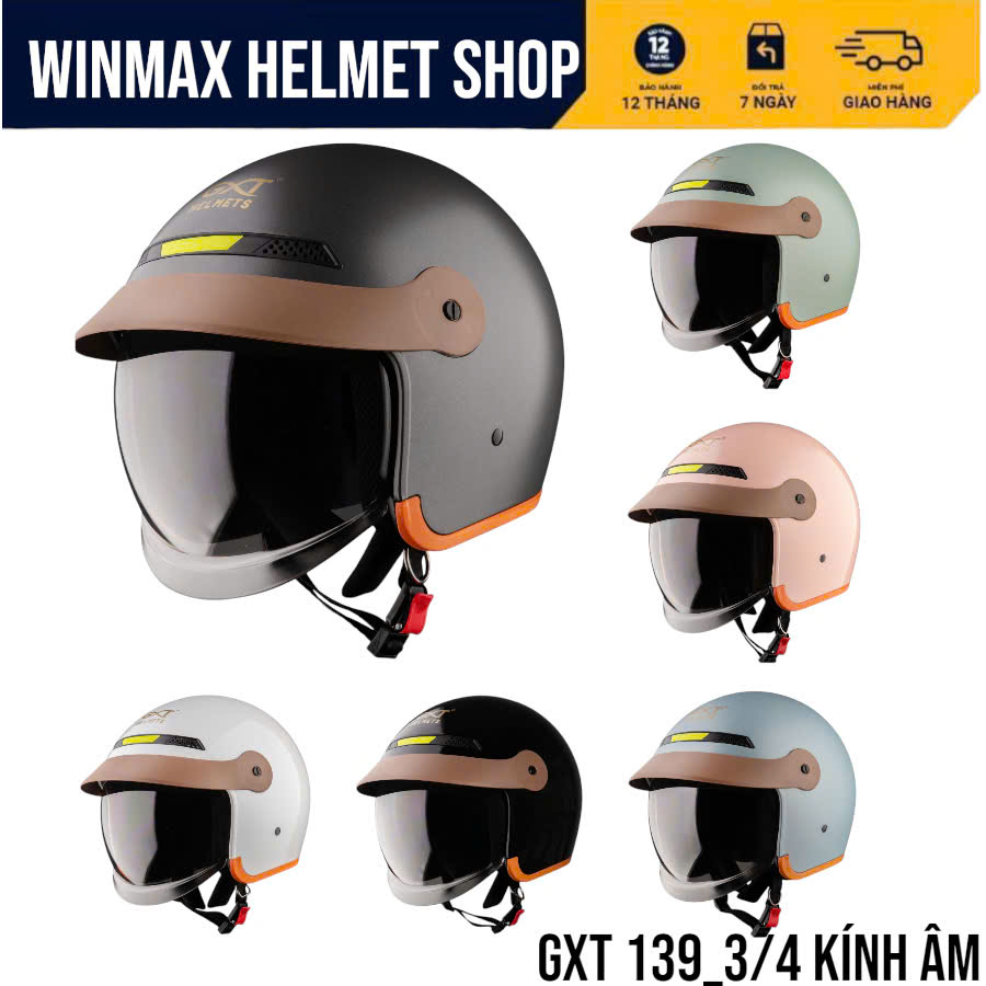 Mũ Bảo Hiểm GXT Helmet 3/4 Đâu GXT-139 Mũ BH Xe Máy Kính Âm Thương Hiệu GXT HELMET BH 12 Tháng