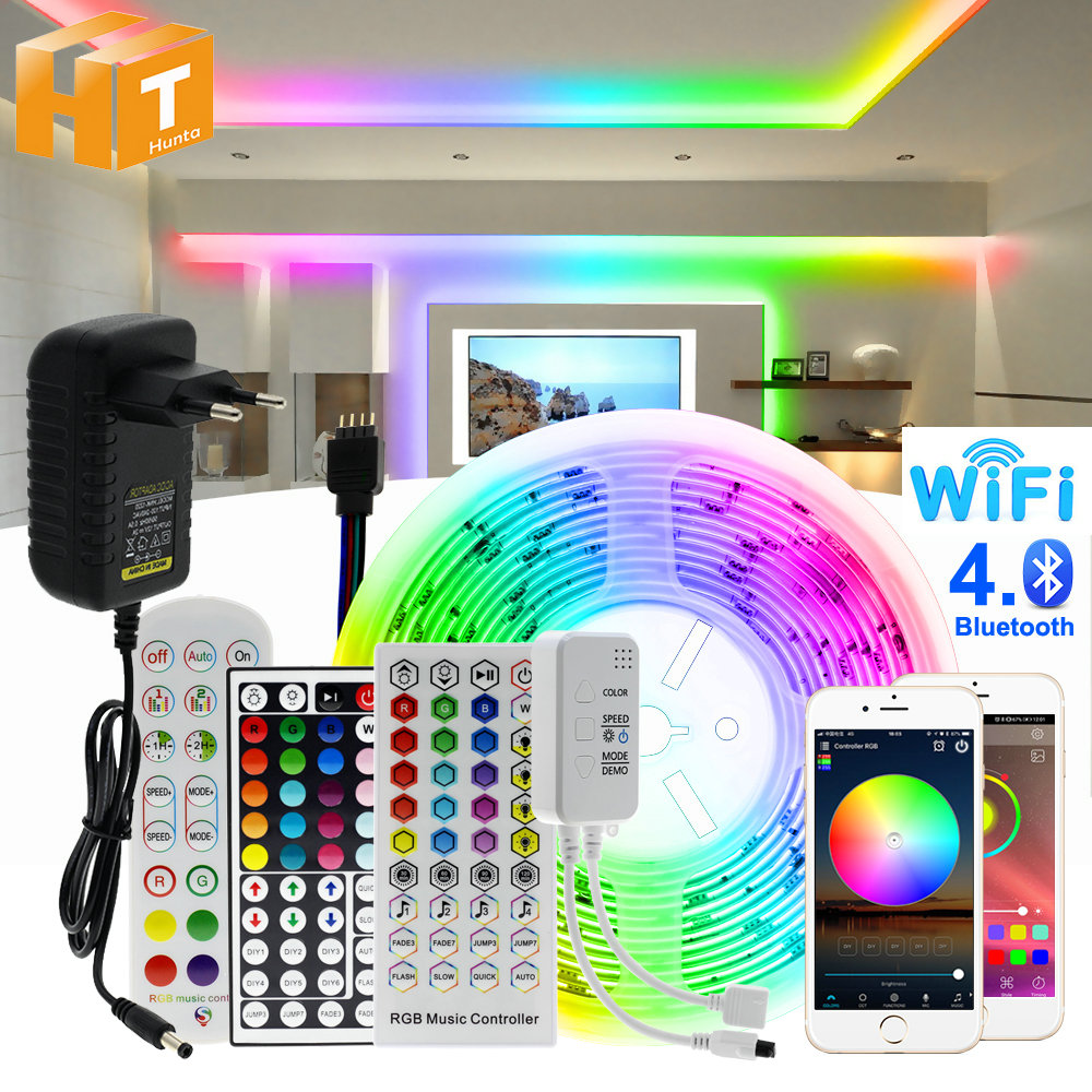 Dải Đèn LED WiFi Thông Minh Đèn LED USB Chống Nước DC12v 2835 RGB 5M/10M/20M Đèn Đổi Màu Đèn Thần Tiên Trang Trí Bluetooth DC 5V Có Chức Năng Đồng Bộ Âm Nhạc, Phông Nền Phát Trực Tiếp Cho Phòng Ngủ TV Treo Tường Gia Đình Trang Trí Ngoài Trời Trong Nhà
