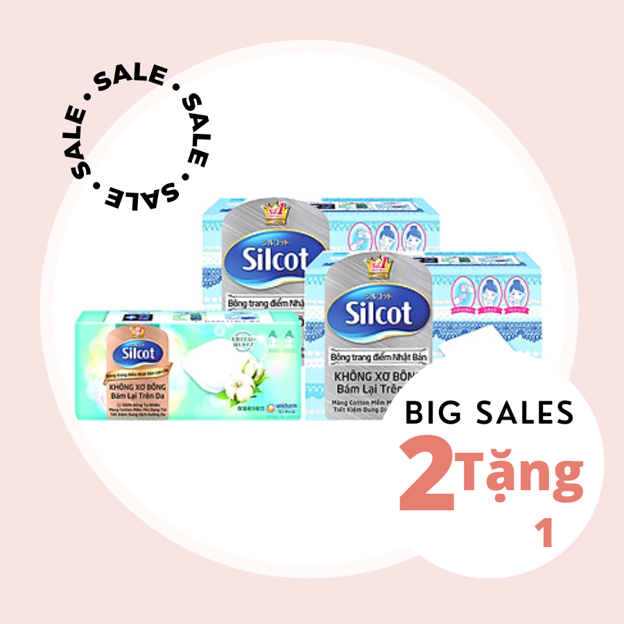 Bộ 2 hộp Bông tẩy trang Silcot 82 miếng/hộp tặng 20 miếng bông tẩy trang slicot 66 cao cấp, Bông Tẩy Trang Cơ Bản Silcot Velvety Touch Cotton 82 Miếng