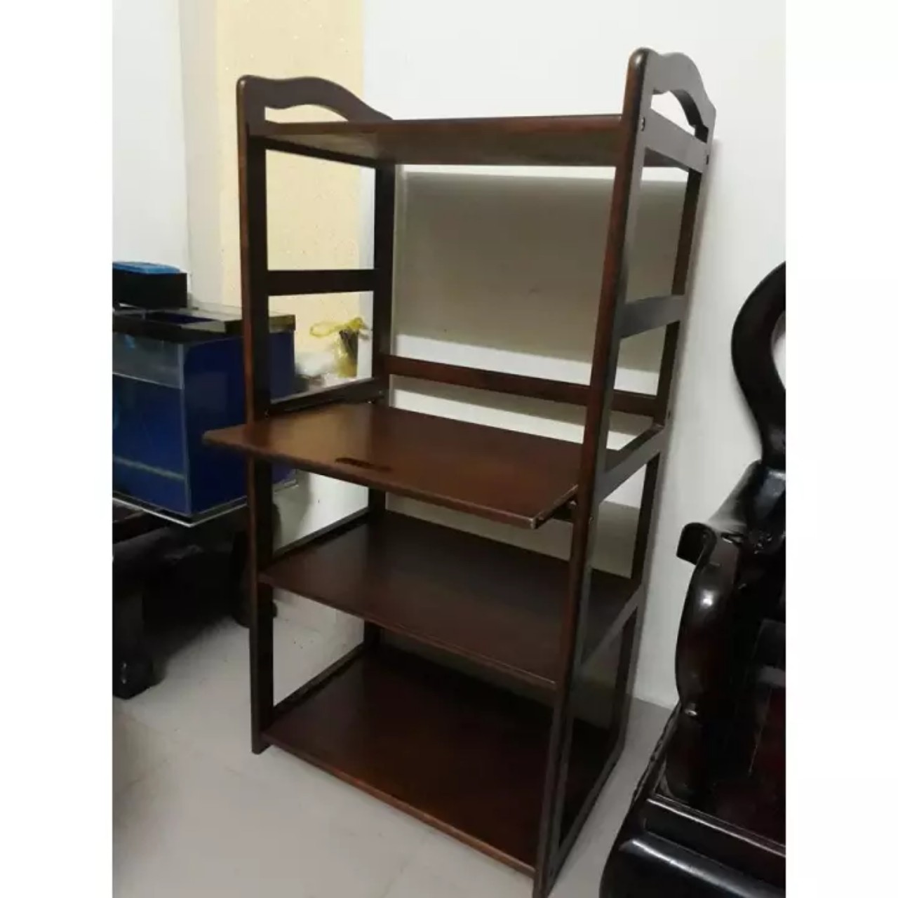 [HCM]Kệ gỗ để lò vi sóng 4 tầng nâu