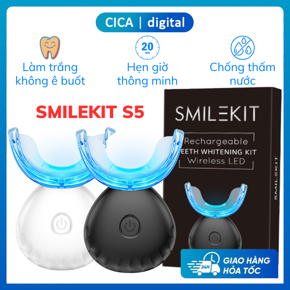 Máy làm trắng răng SMILEKIT S5, Làm trắng không ê buốt, Giúp răng trắng sáng, Chắc khỏe từ bên trong, Bảo hành 12 Tháng