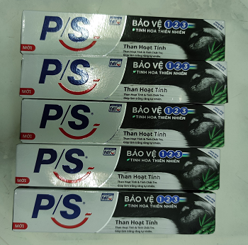 Combo 5 hộp Kem đánh răng P/S than hoạt tính 30g