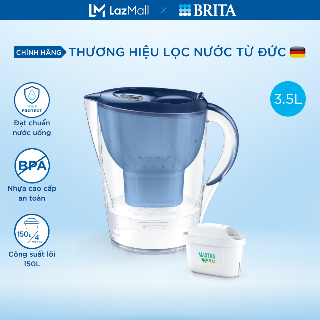 Bình lọc nước brita marella xl blue 3.5l - thương hiệu đến từ đức