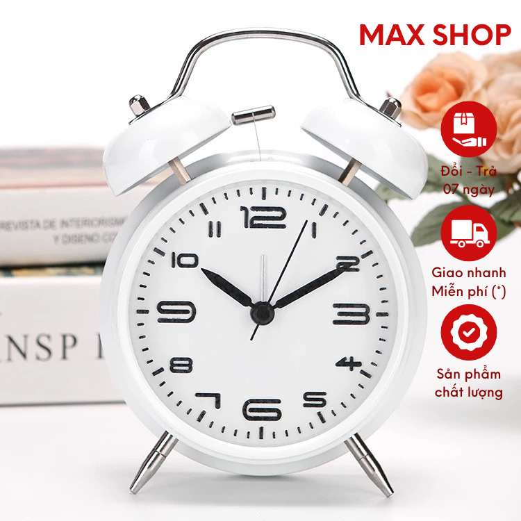 Đồng Hồ Để Bàn Hai Quả Chuông Gõ Báo Thức Siêu To