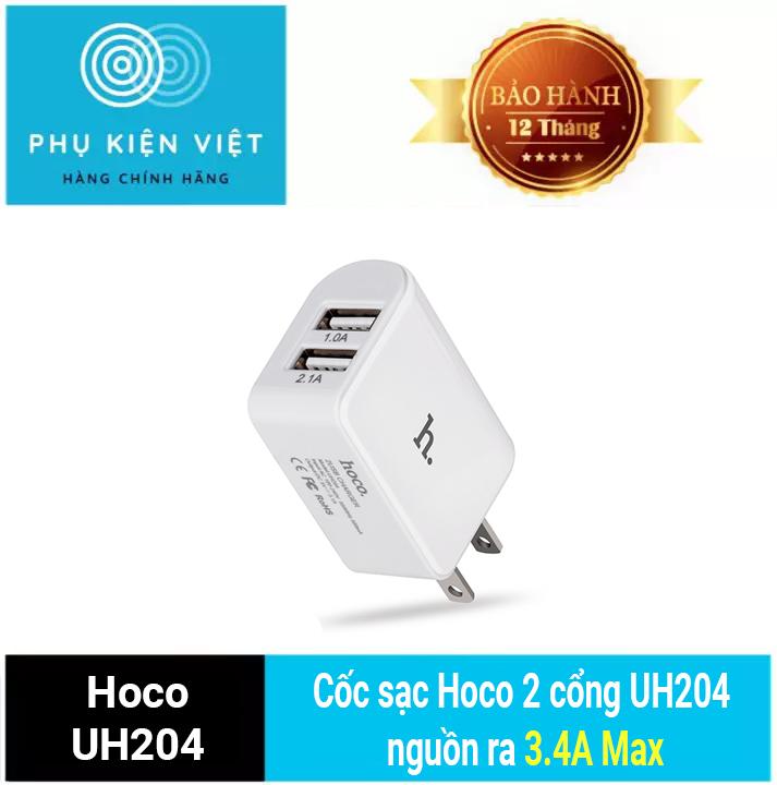 Cốc sạc hoco 2 cổng uh204 3.4a max