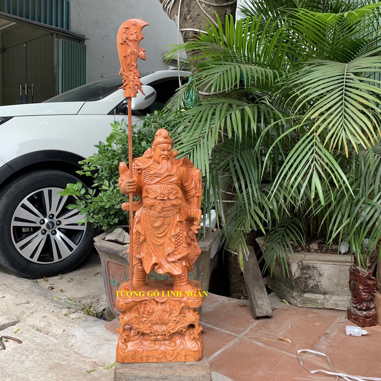 Tượng quan công quan vân trường gỗ hương cao 60 cm