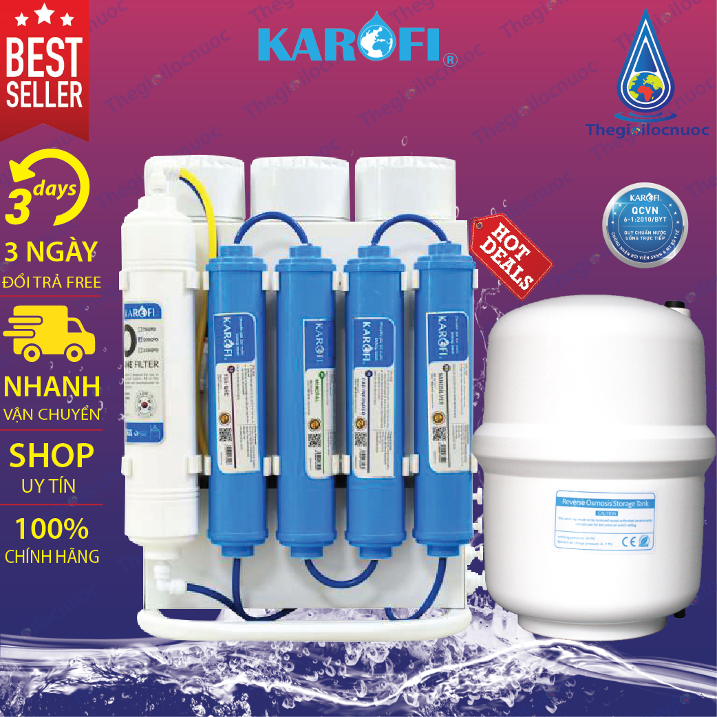 Máy lọc nước để gầm 8 cấp lọc Karofi S-s038 chính hãng