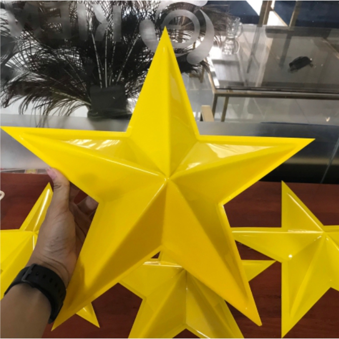 Bộ ngôi sao búa liềm 3d | ngôi sao búa liềm mica vàng, hút nổi 3d