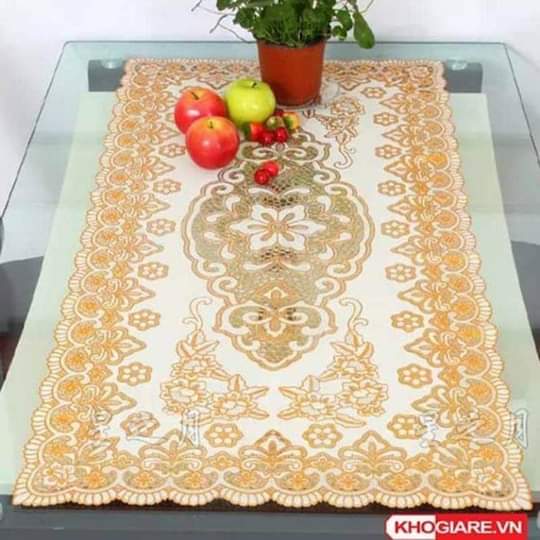 Khăn trải bàn- khăn trải bàn hoa văn cao cấp 60 x 1m2