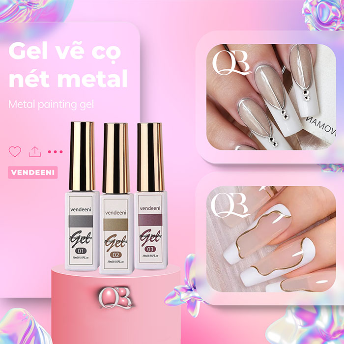 Gel vẽ cọ nét metal Vendeeni 10ml