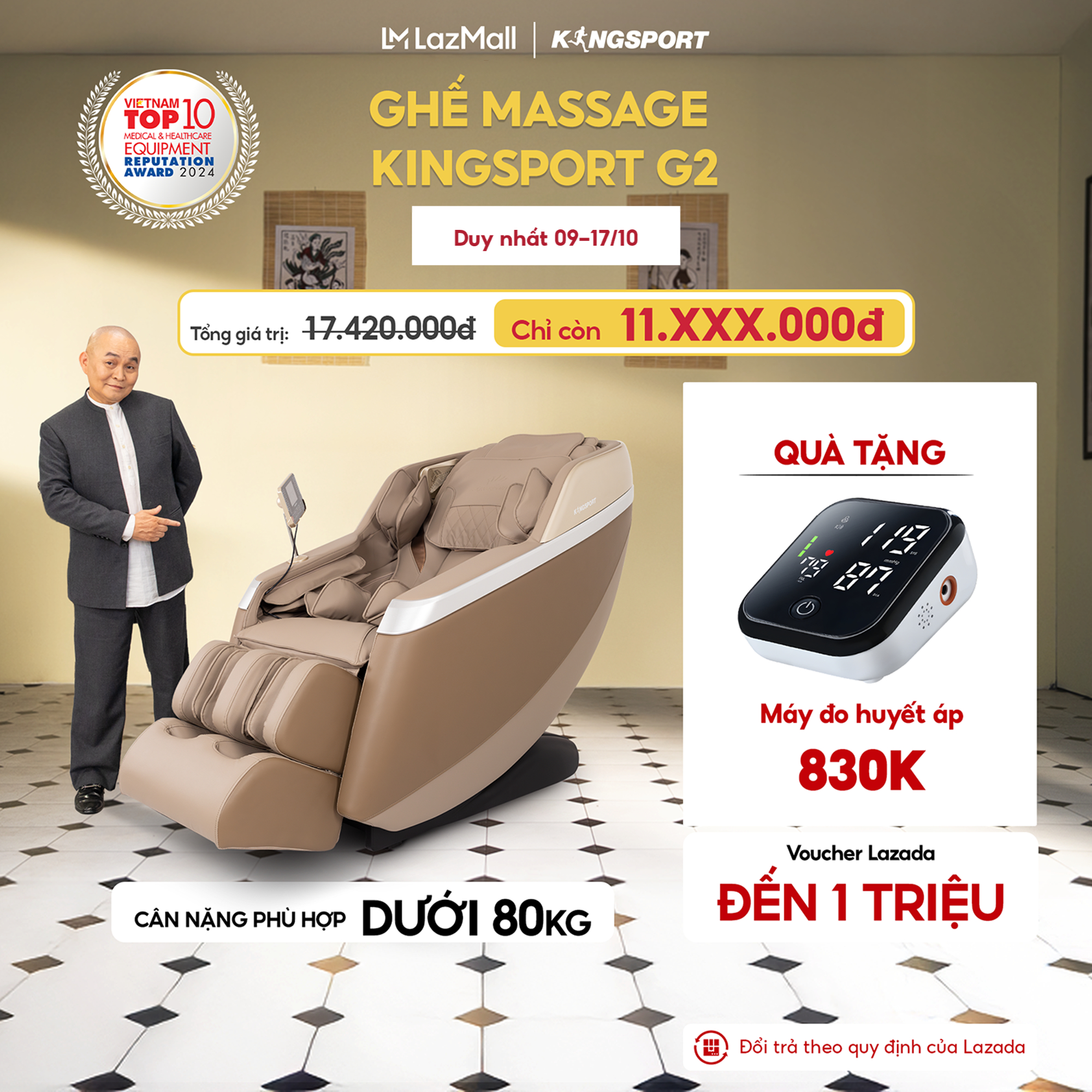Miễn phí lắp đặt | Ghế massage KINGSPORT Standard G2 con lăn di chuyển cổ vai, thiết kế hiện đại 2024, khung ghế rộng rãi và thoải mái