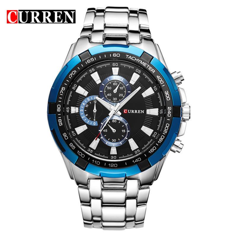 Đồng Hồ Nam Curren 8023 Quartz Dây kim loại, Chống Nước 3ATM, Đồng hồ doanh nhân đeo tay + Tặng kèm Hộp đựng sang trọng và vòng tay tỳ hưu Lee Watch