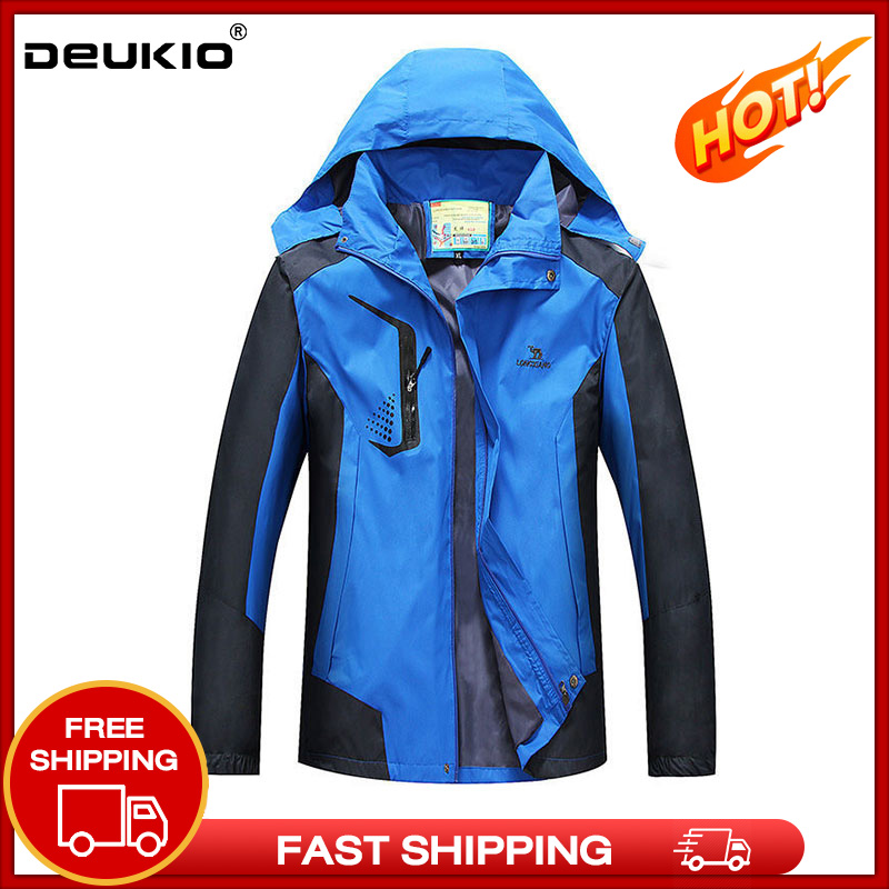 DEUKIO ⛰️ Quần Áo Leo Núi, Mùa Xuân Và Mùa Thu, Áo Khoác Ngoài, Nam Và Nữ, Áo Khoác, Áo Khoác Mỏng Ngoài Trời, Chống Gió, Chống Mưa, Quần Áo Leo Núi, Rộng Và Thường Ngày, Xanh Dương, Đỏ, Xanh Lá Cây, Đen, 2XL-5XL