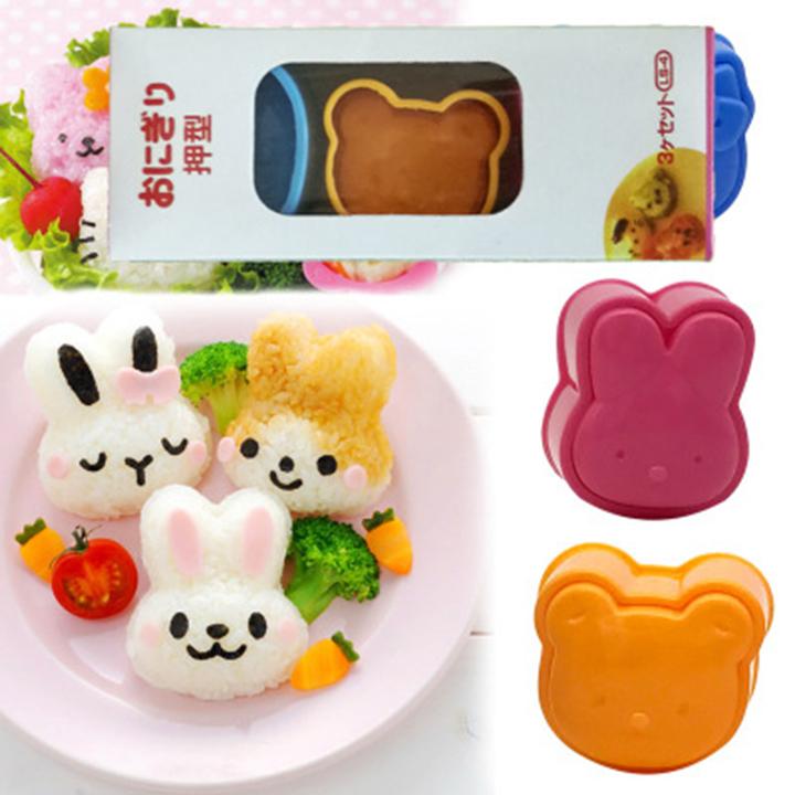 Bộ 03 khuôn cơm cho bé - khuôn ép cơm, ép bánh, ép trứng