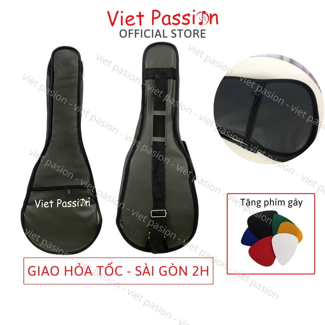 Bao da đàn ukulele 4 lớp chống nước nhiều màu túi đựng cho đàn soprano 21 inch concert 23 tenor 26 Guitar Passion