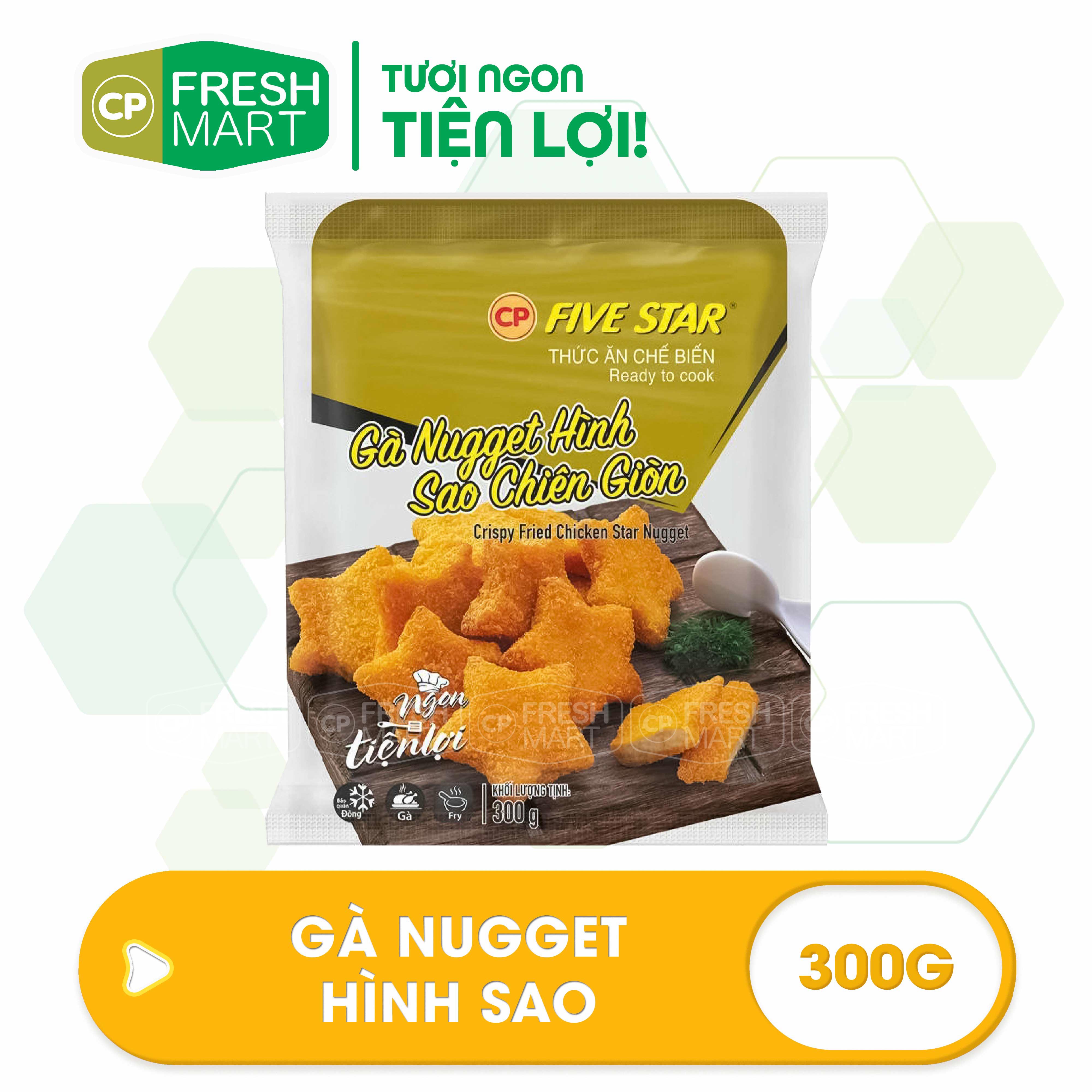 Gà nugget hình sao cp 300g - gà rán cp foods - thơm ngon tiện lợi - cp fresh mart