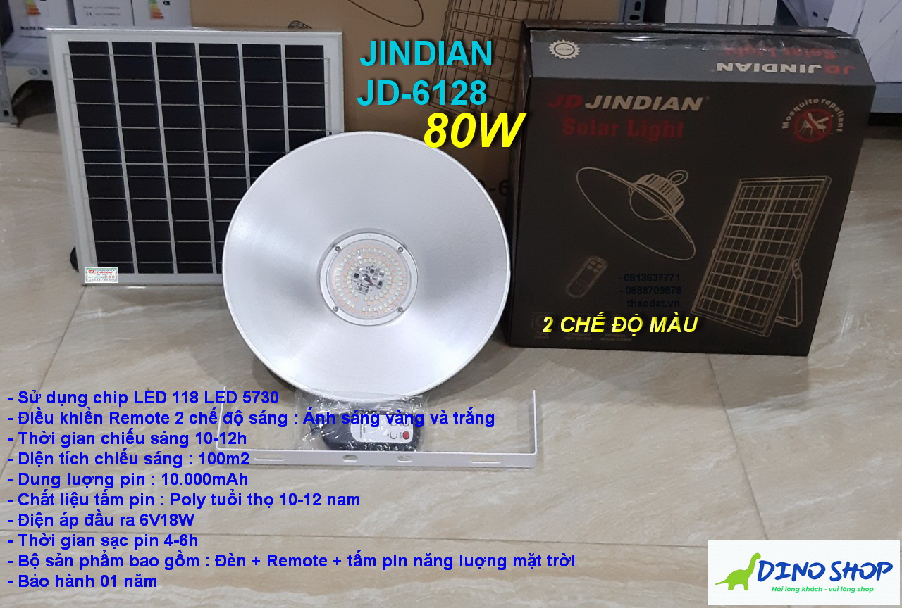 Đèn năng lượng mặt trời chính hãng jindian jd-6128