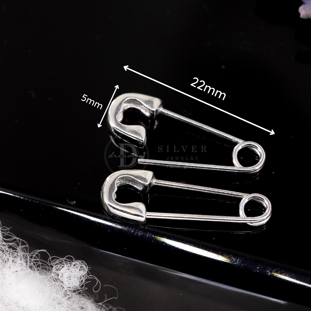 Bông tai bạc 925 khoen kim tây cá tính - pin silver earrings ddreamer 2275btk