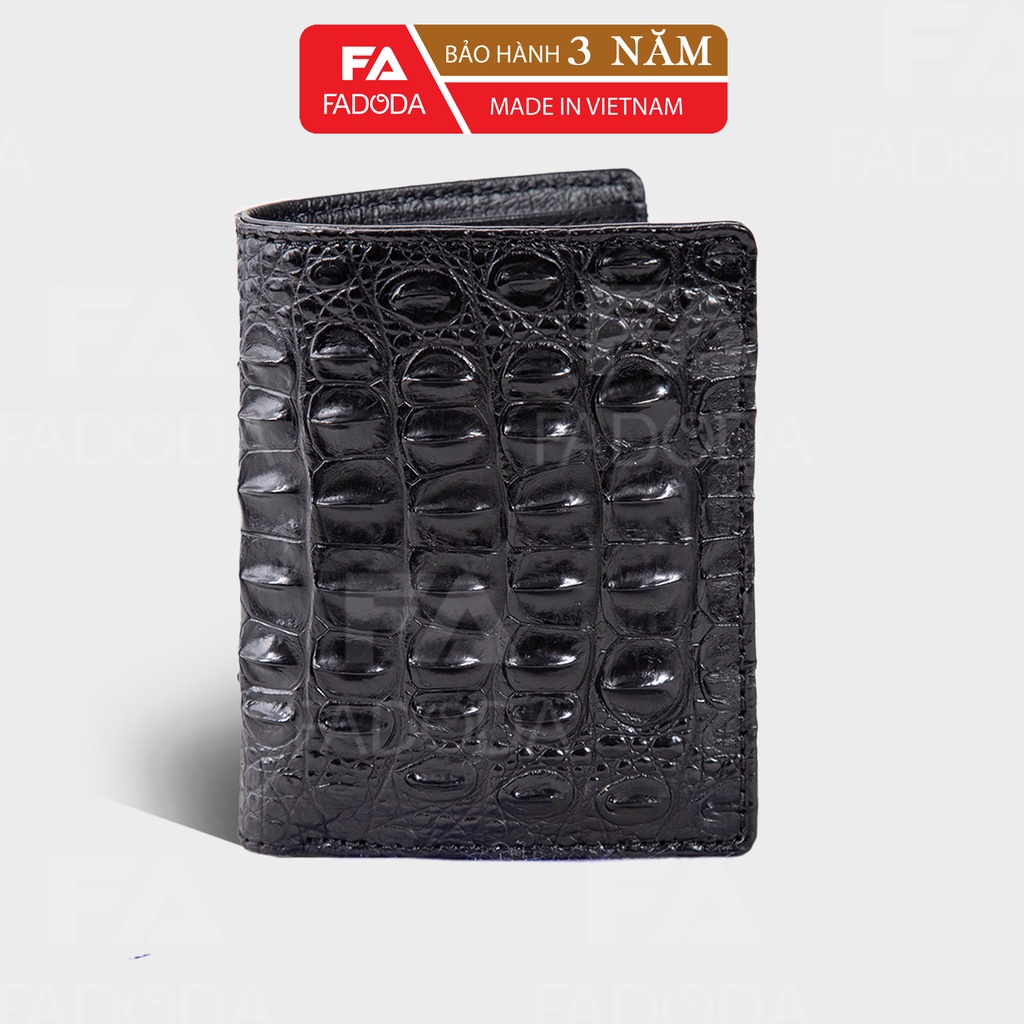 Ví đứng da cá sấu thật fadoda fcw01l làm từ da lưng cá sấu