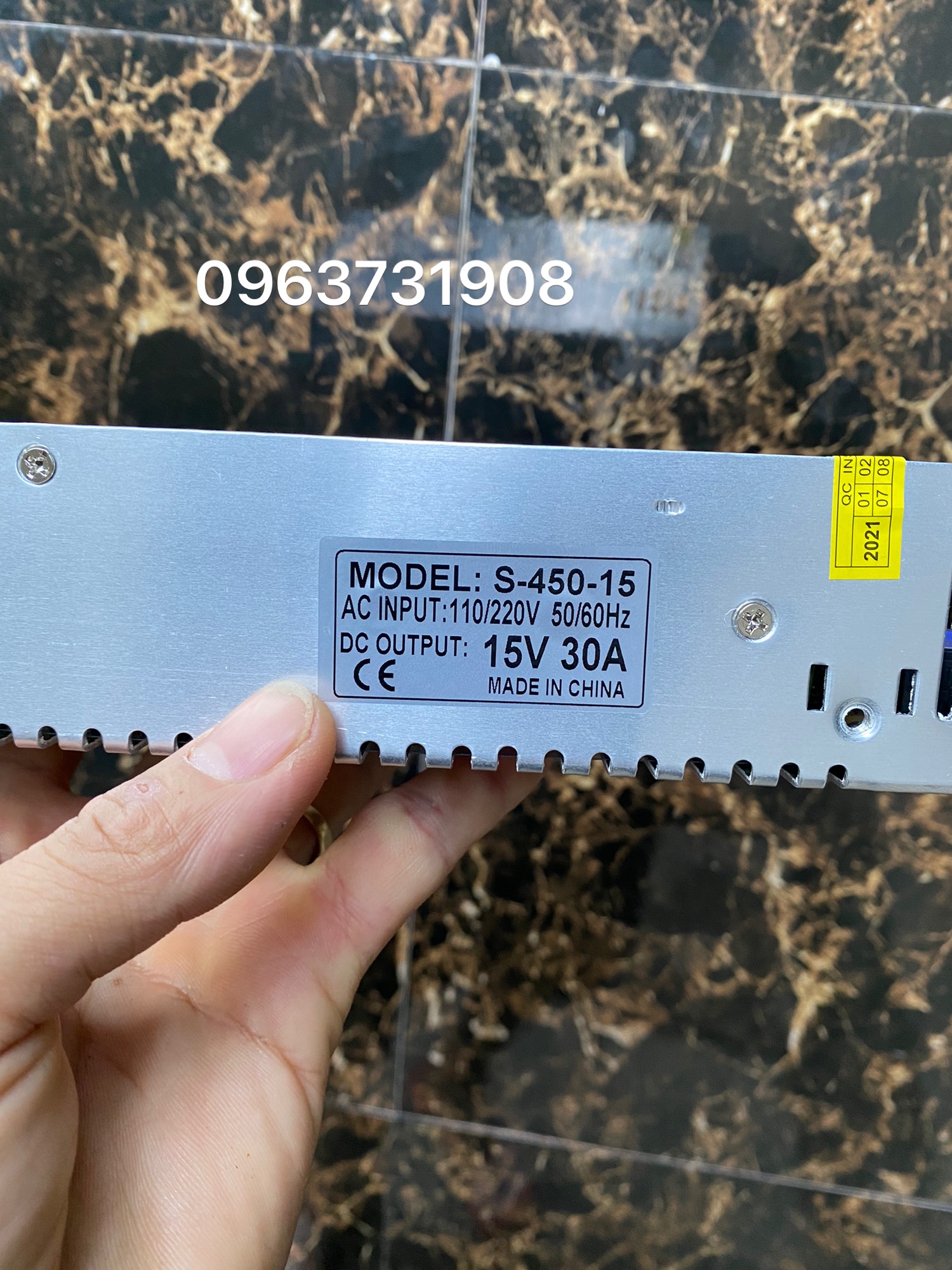 Bộ cấp nguồn tổ ong 15V 30A nguyên bản