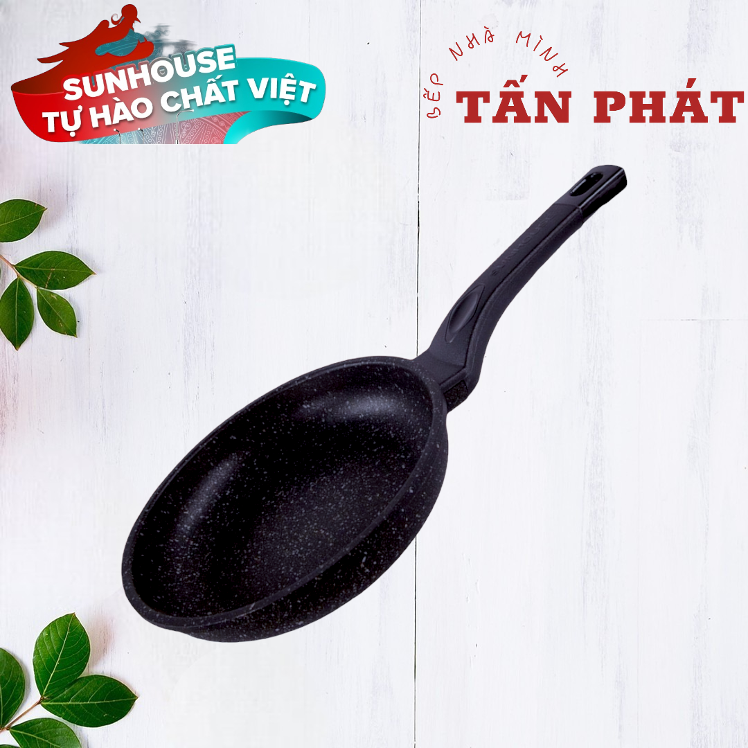 [HCM]Chảo đá cạn SUNHOUSE siêu bền SBD 18 cm 20cm 24cm 26cm 28cm 30cm (KHÔNG DÙNG TRÊN BẾP TỪ)