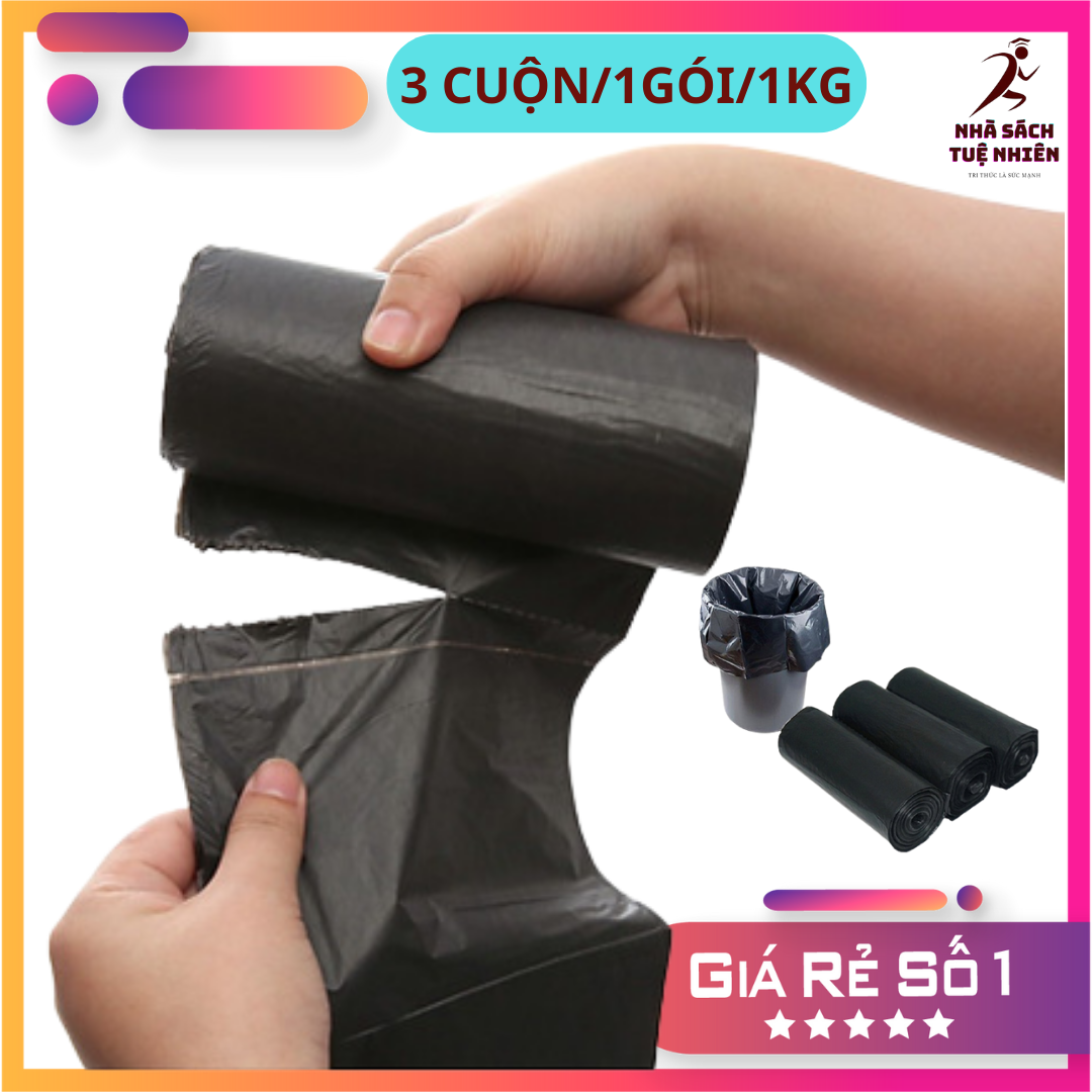 Bao rác 3 cuộn đen đủ size tiểu trung đại 3 cuộn/1gói/1kg) túi rác 3 cuộn đen