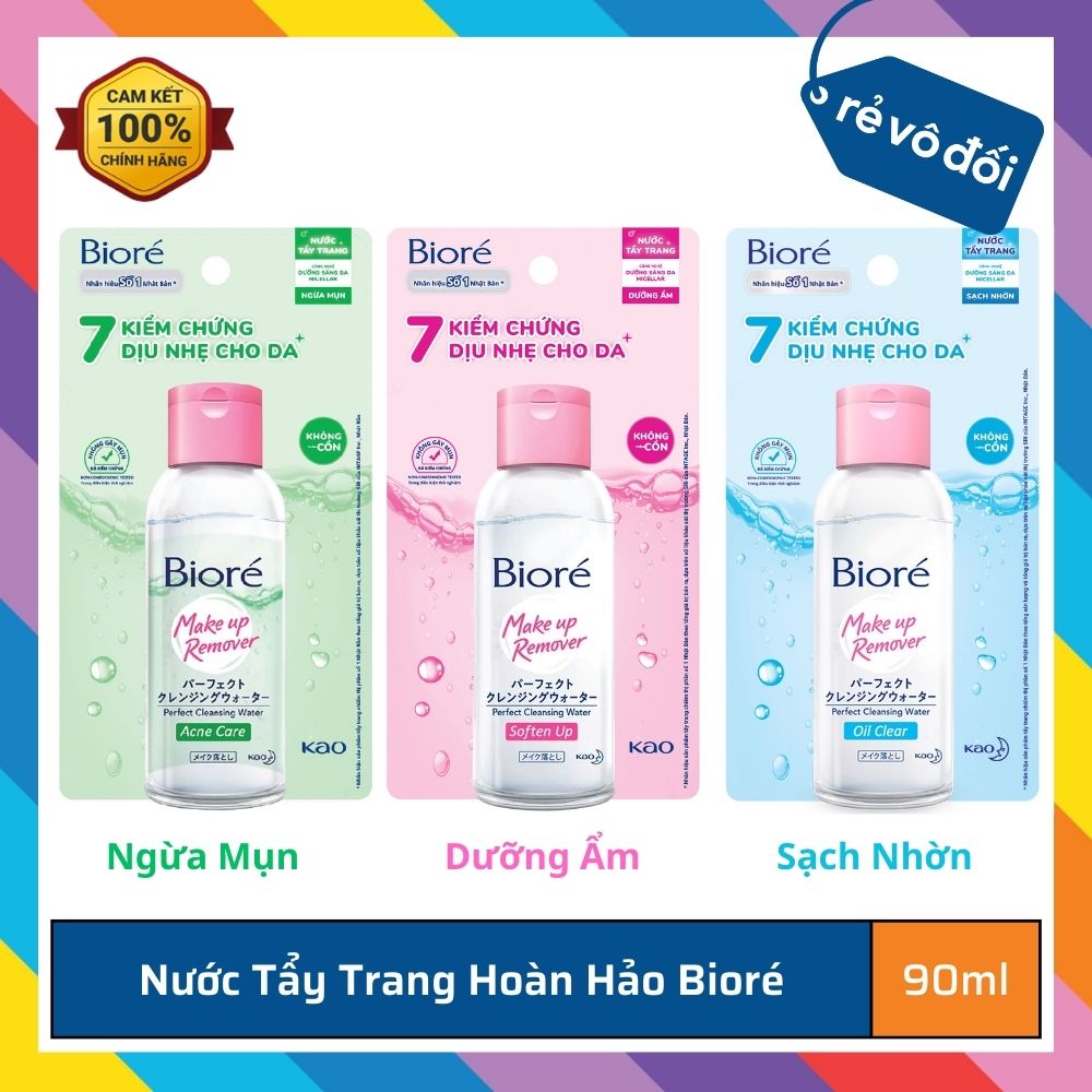 Nước Tẩy Trang Hoàn Hảo Bioré Dưỡng Ẩm, Sạch Nhờn, Ngừa Mụn 90ml