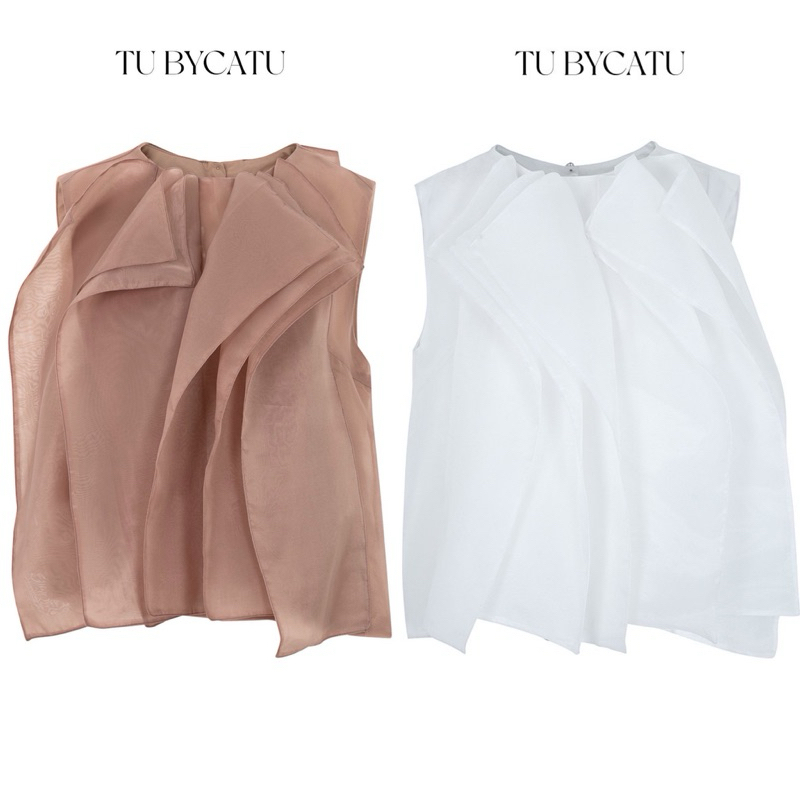 Tubycatu | áo kiểu cosima white/ nude top