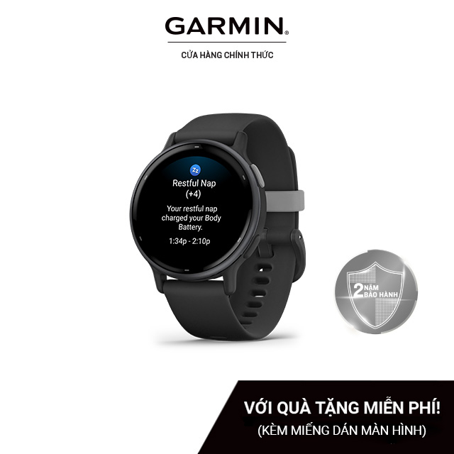 Đồng Hồ Thông Minh Garmin Vivoactive 5 Music GPS WiFi Black Ivory Blue - Hàng Chính Hãng
