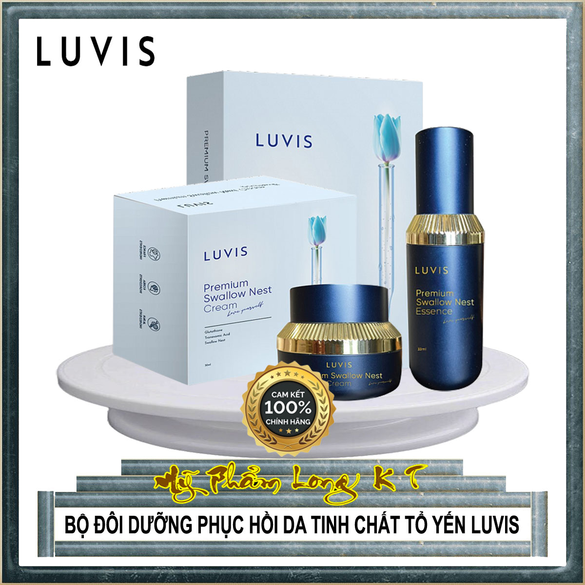 [Mẫu mới]Bộ sản phẩm chăm sóc phục hồi da ngăn ngừa lão hoá Tinh chất tổ yến _mỹ phẩm Luvis