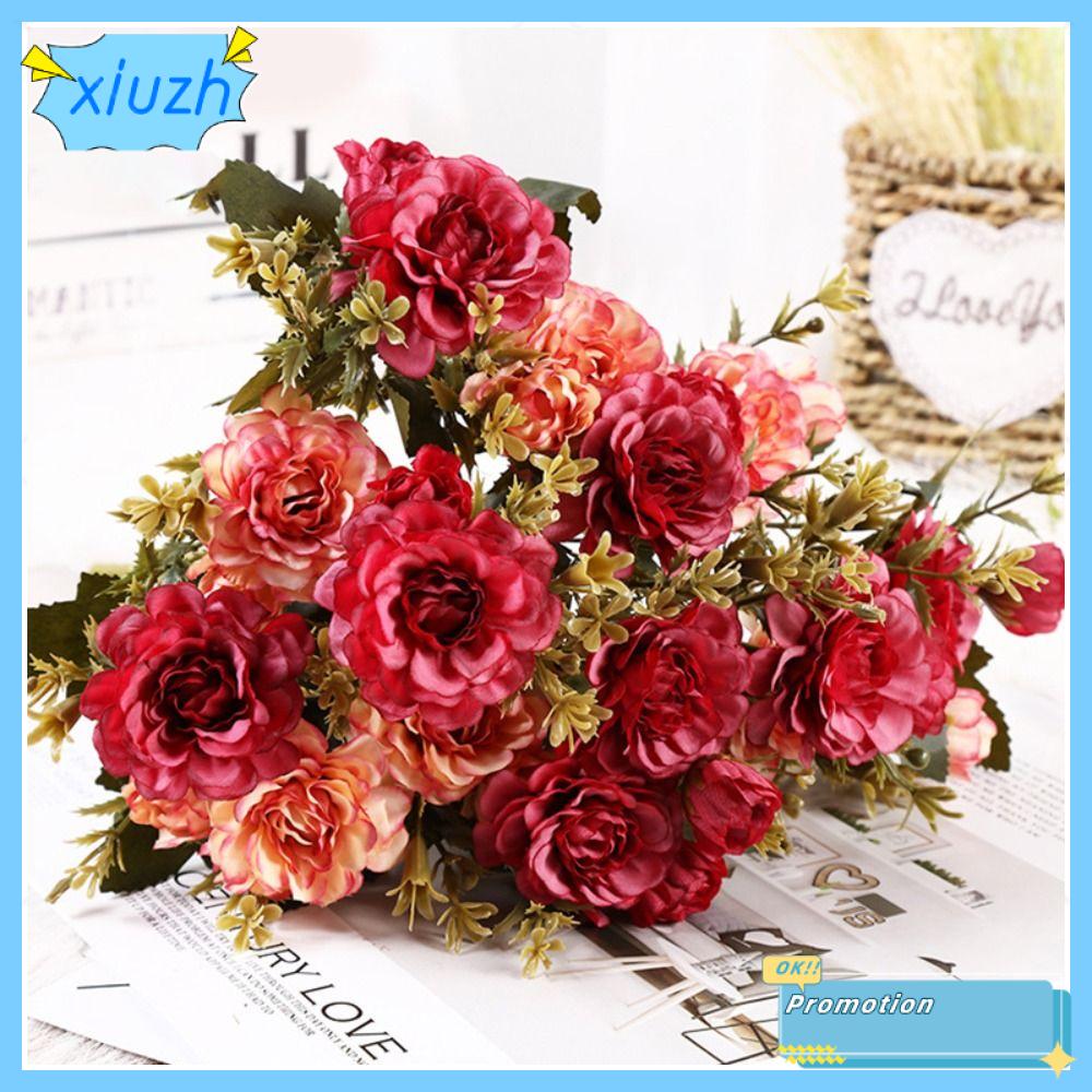 Xiuzh 2 bó hoa mới bầu không khí moratu thược dược nhân tạo hoa giả thược dược hoa bảo quản