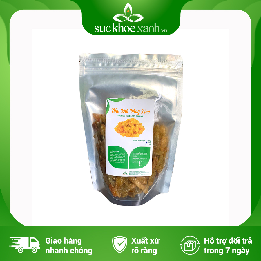 Nho khô vàng lion - túi 500g - hàng mỹ chính hãng