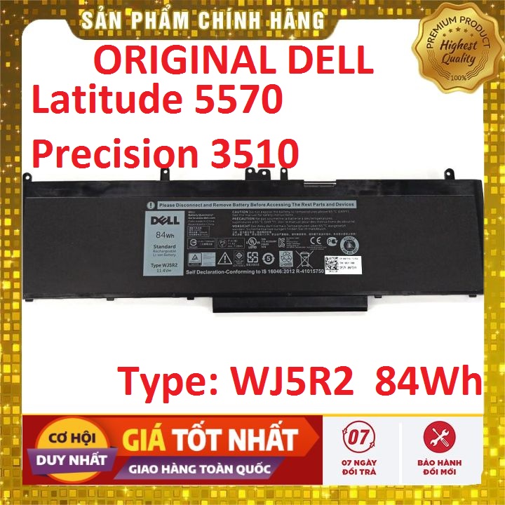 Pinoriginal dell latitude 5570 precision 3510 wj5r2 - pin zin bảo hành 6 tháng *
